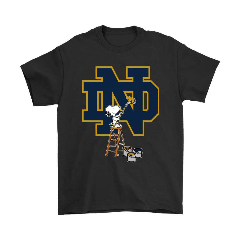 Snoopy Paints The Notre Dame Fighting Irish Logo Ncaa Football Unisex T-Shirt, Hoodie, Sweatshirt