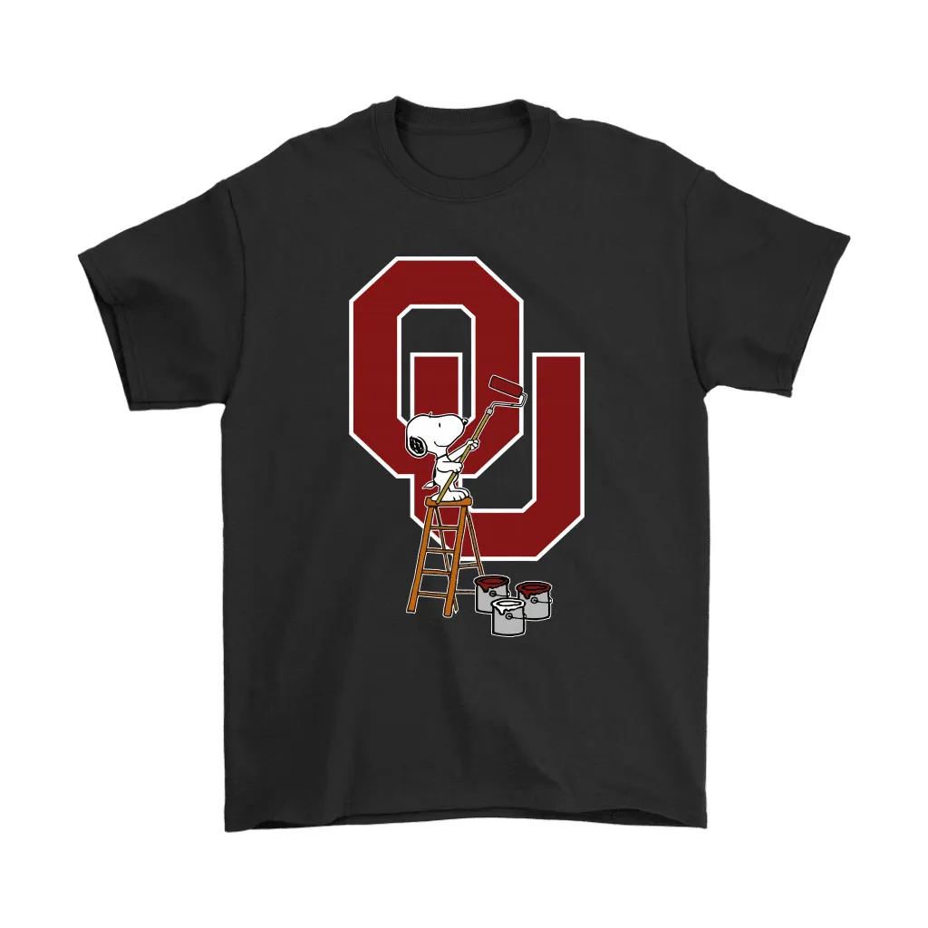 Snoopy Paints The Oklahoma Sooners Logo Ncaa Football Unisex T-Shirt, Hoodie, Sweatshirt