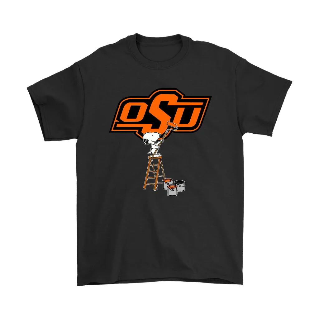 Snoopy Paints The Oklahoma State Cowboys Logo Ncaa Football Unisex T-Shirt, Hoodie, Sweatshirt