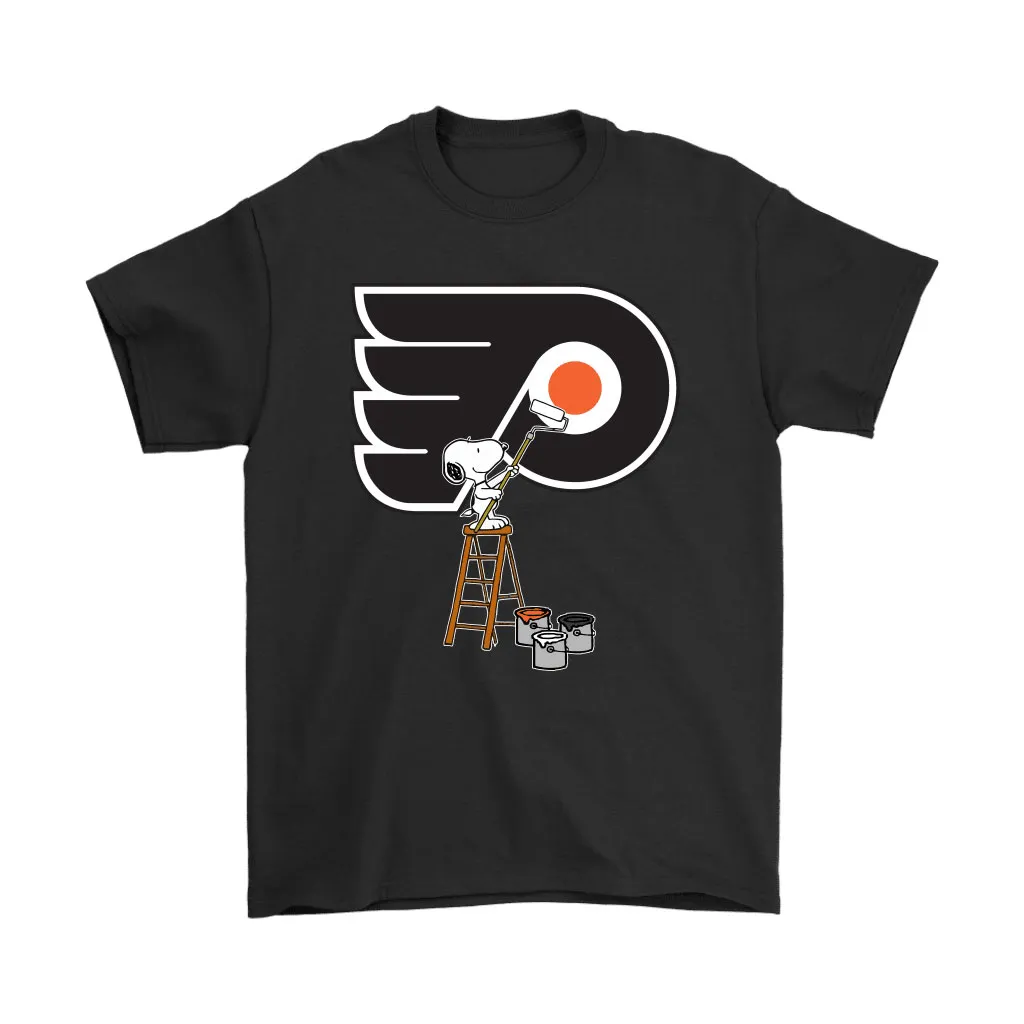 Snoopy Paints The Philadelphia Flyers Logo Nhl Ice Hockey Unisex T-Shirt, Hoodie, Sweatshirt