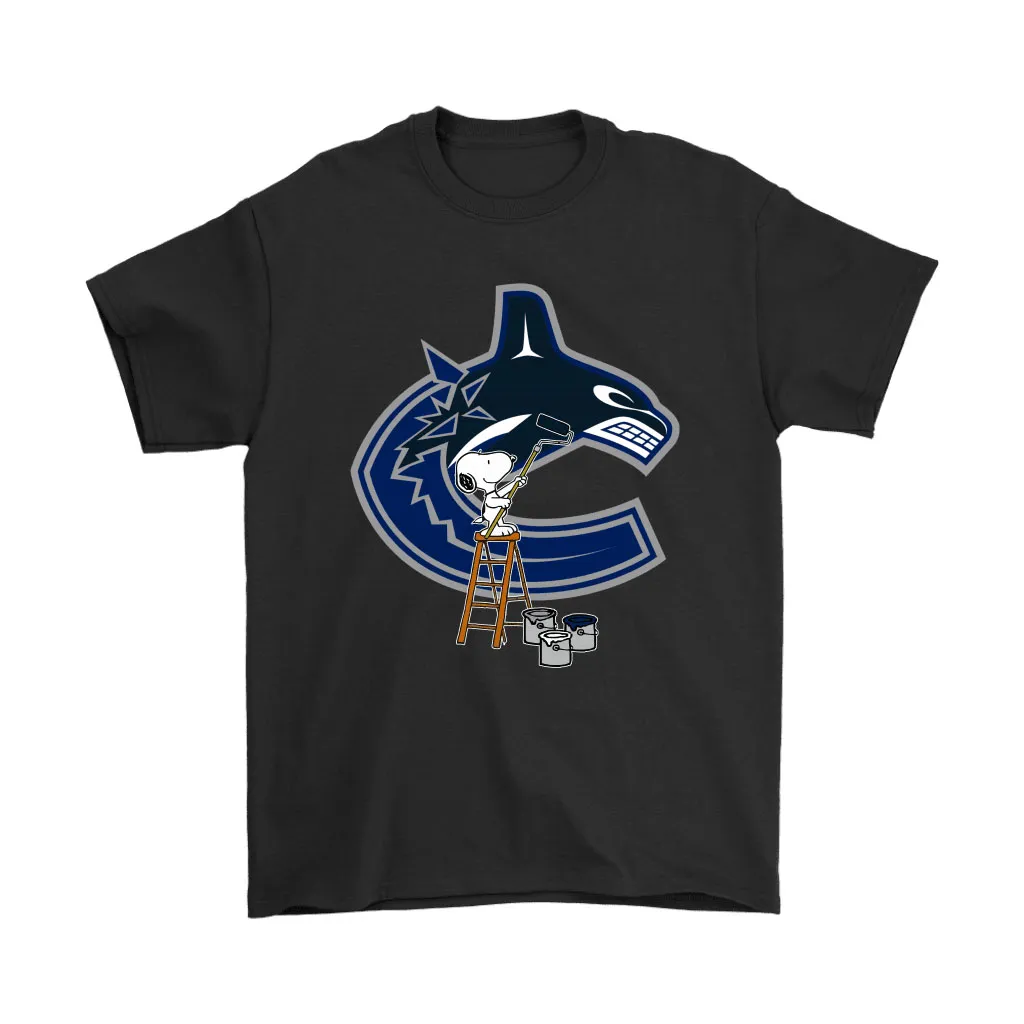 Snoopy Paints The Vancouver Canucks Logo Nhl Ice Hockey Unisex T-Shirt, Hoodie, Sweatshirt