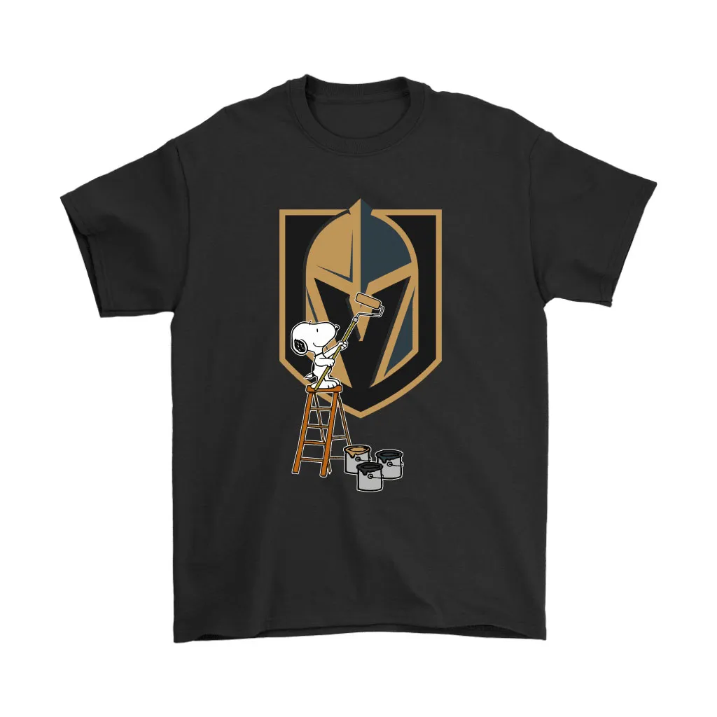 Snoopy Paints The Vegas Golden Knights Logo Nhl Ice Hockey Unisex T-Shirt, Hoodie, Sweatshirt