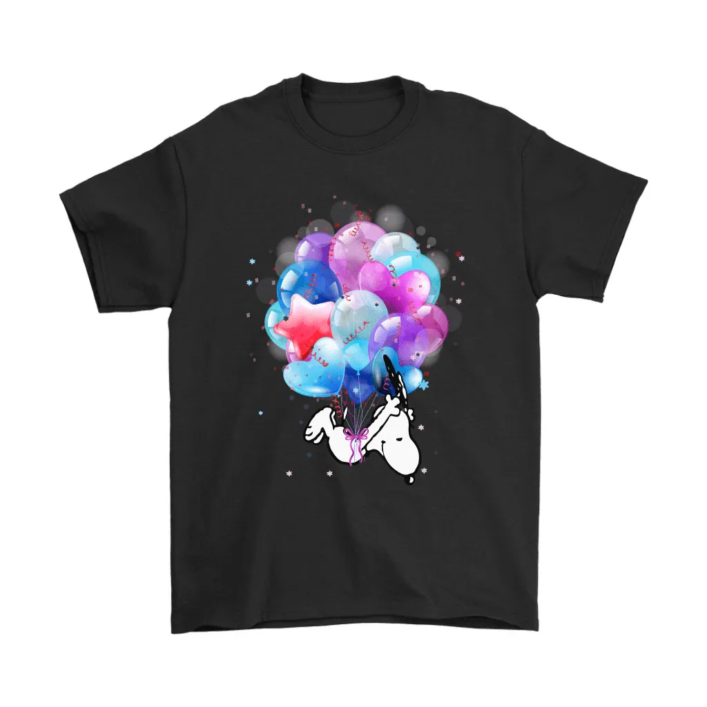 Snoopy Skydiving With Balloons Unisex T-Shirt, Hoodie, Sweatshirt