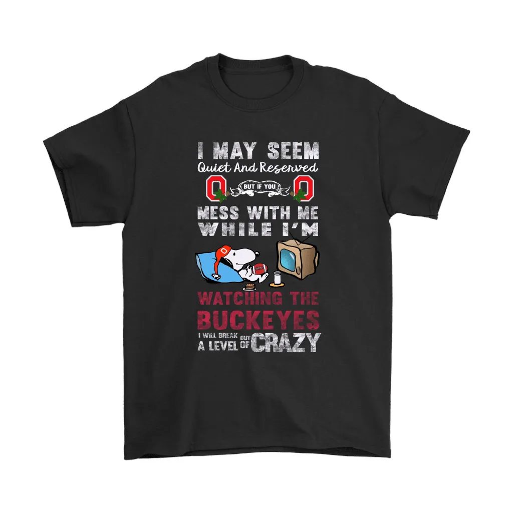 Snoopy Watching The Ohio State Buckeyes Break Level Of Crazy Unisex T-Shirt, Hoodie, Sweatshirt