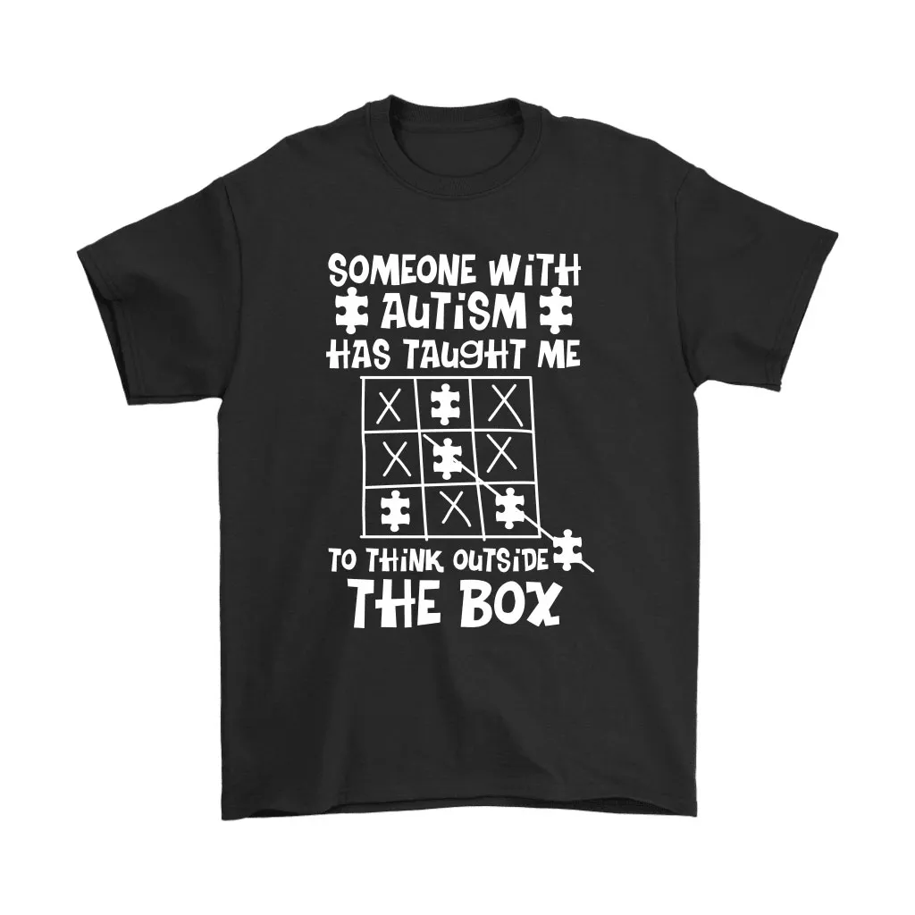 Someone With Autism Taught Me Think Outside The Box Awareness Unisex T-Shirt, Hoodie, Sweatshirt