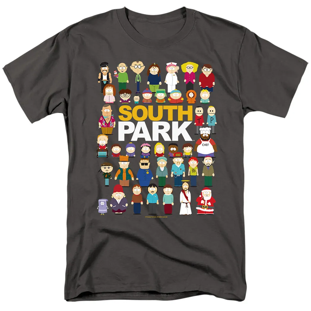 South Park Full Cast Mens T Shirt Charcoal