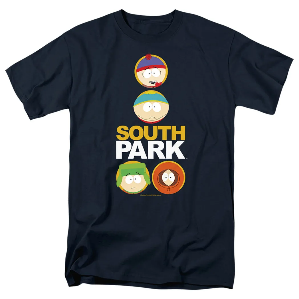 South Park Solid Circles Mens T Shirt Navy