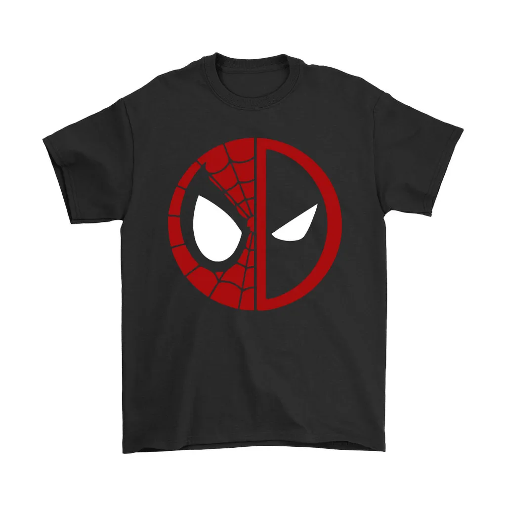 Spider-man And Deadpool Half Of Each Logo Unisex T-Shirt, Hoodie, Sweatshirt