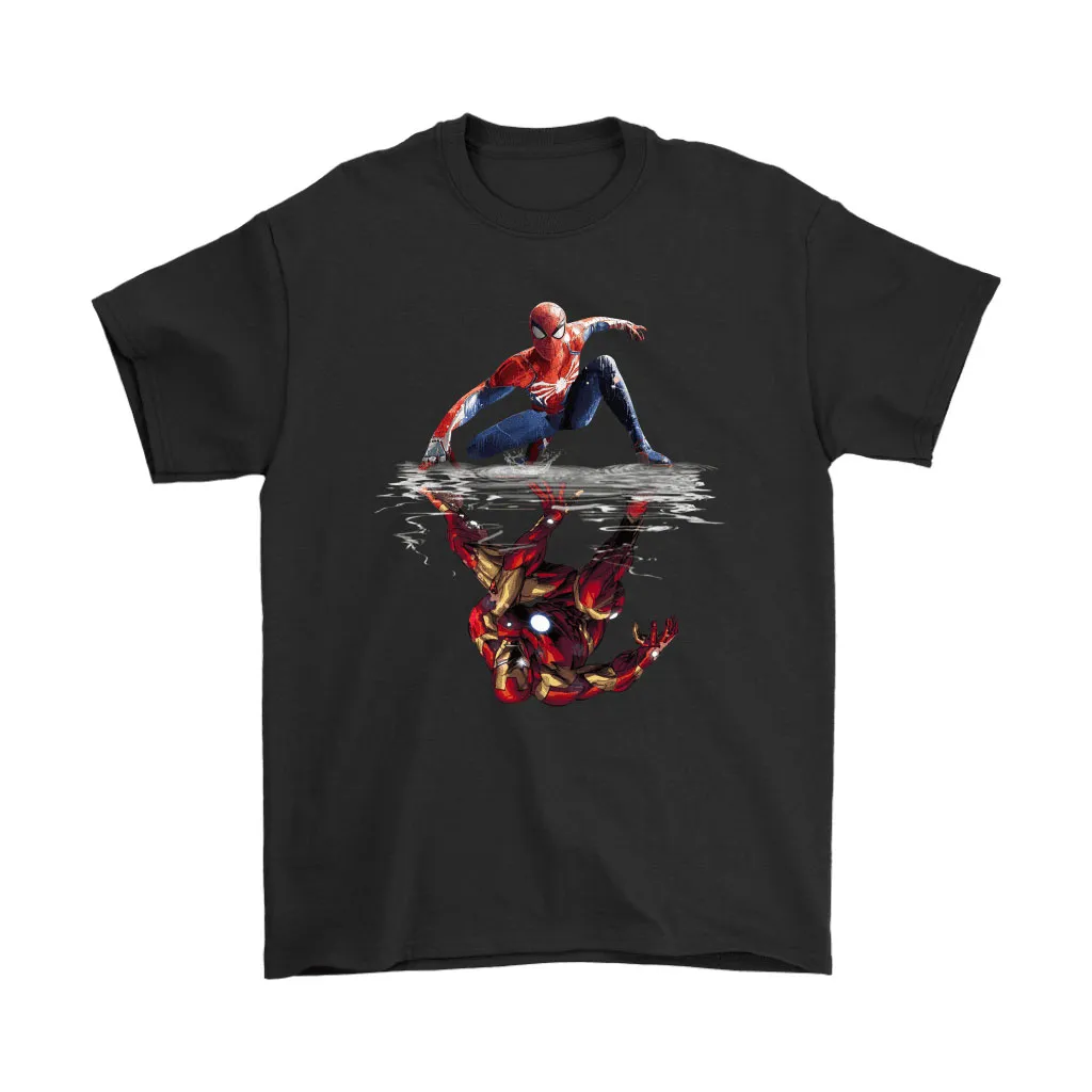 Spider-man Reflection Iron Man Marvel Heroes Unisex T-Shirt, Hoodie, Sweatshirt