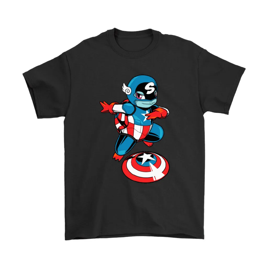 Squirtle Captain America Pokemon Marvel Avengers Mashup Unisex T-Shirt, Hoodie, Sweatshirt