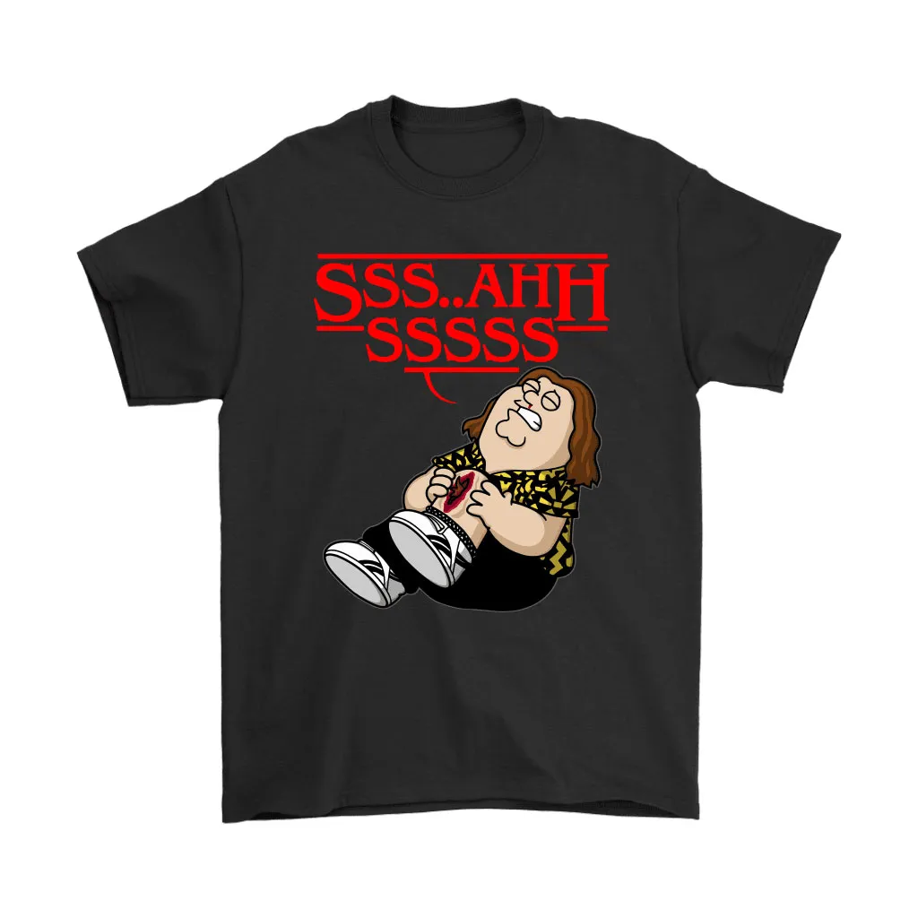 Sss Ahh Sssss Peter Griffin X Stranger Things Eleven Leg Injury Unisex T-Shirt, Hoodie, Sweatshirt