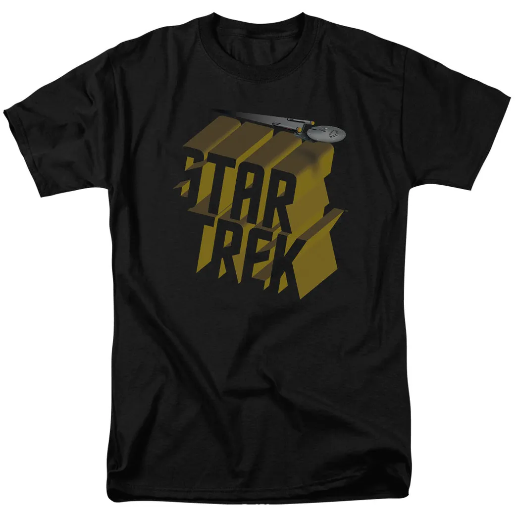 Star Trek 3d Logo Mens T Shirt Black