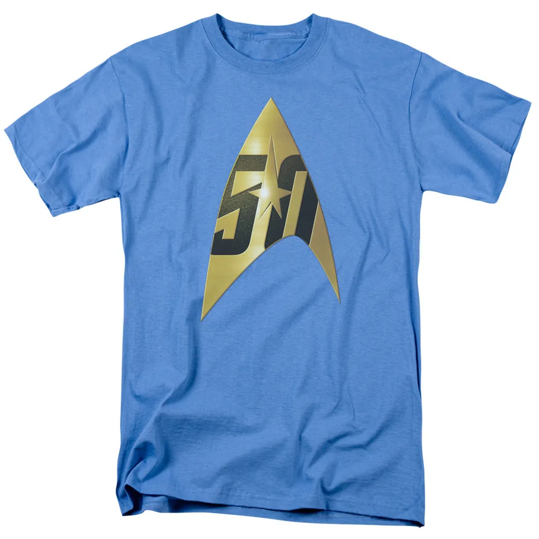 Star Trek 50th Anniversary Delta Mens T Shirt Carolina Blue