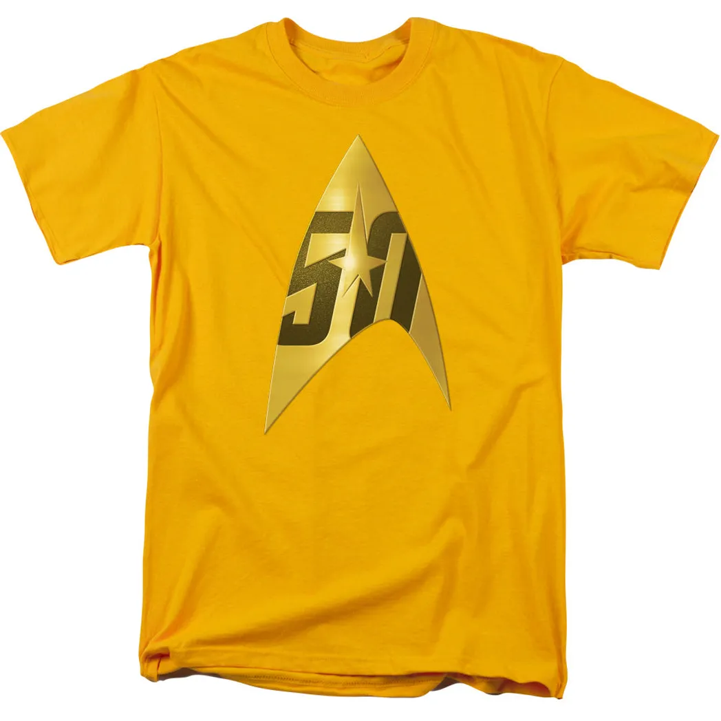 Star Trek 50th Anniversary Delta Mens T Shirt Gold