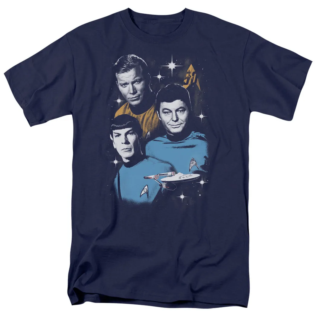 Star Trek All Star Trekar Crew Mens T Shirt Navy