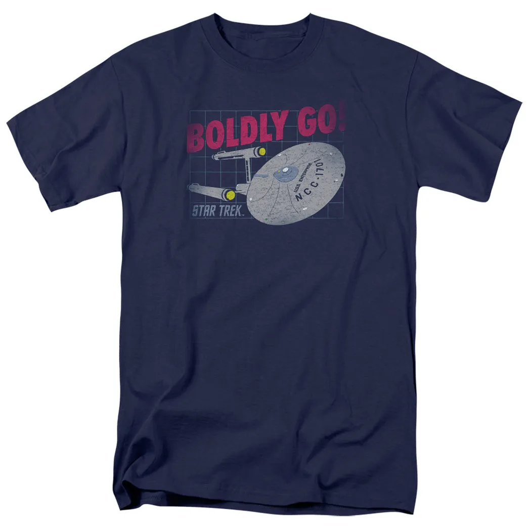 Star Trek Boldly Go Mens T Shirt Navy