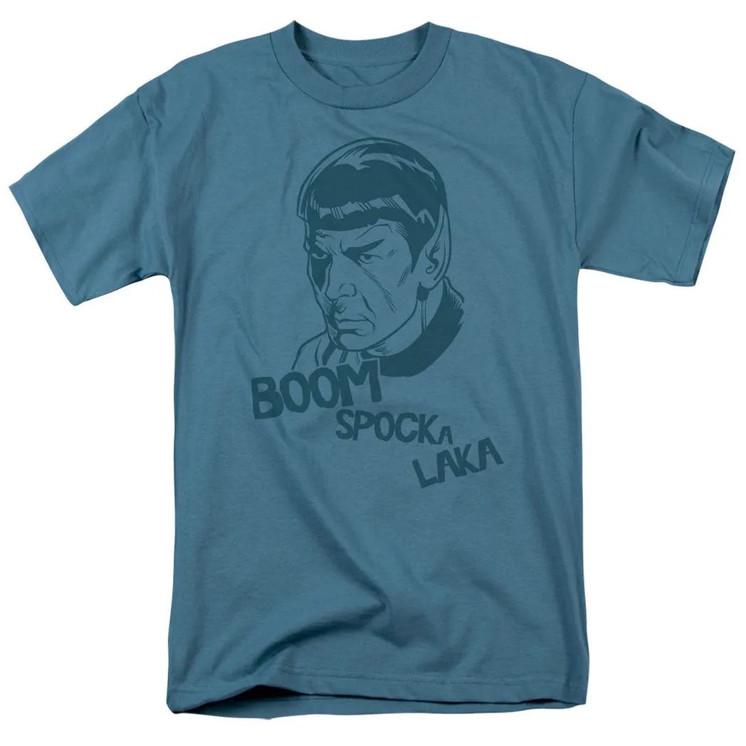 Star Trek Boom Spocka Laka Mens T Shirt Slate