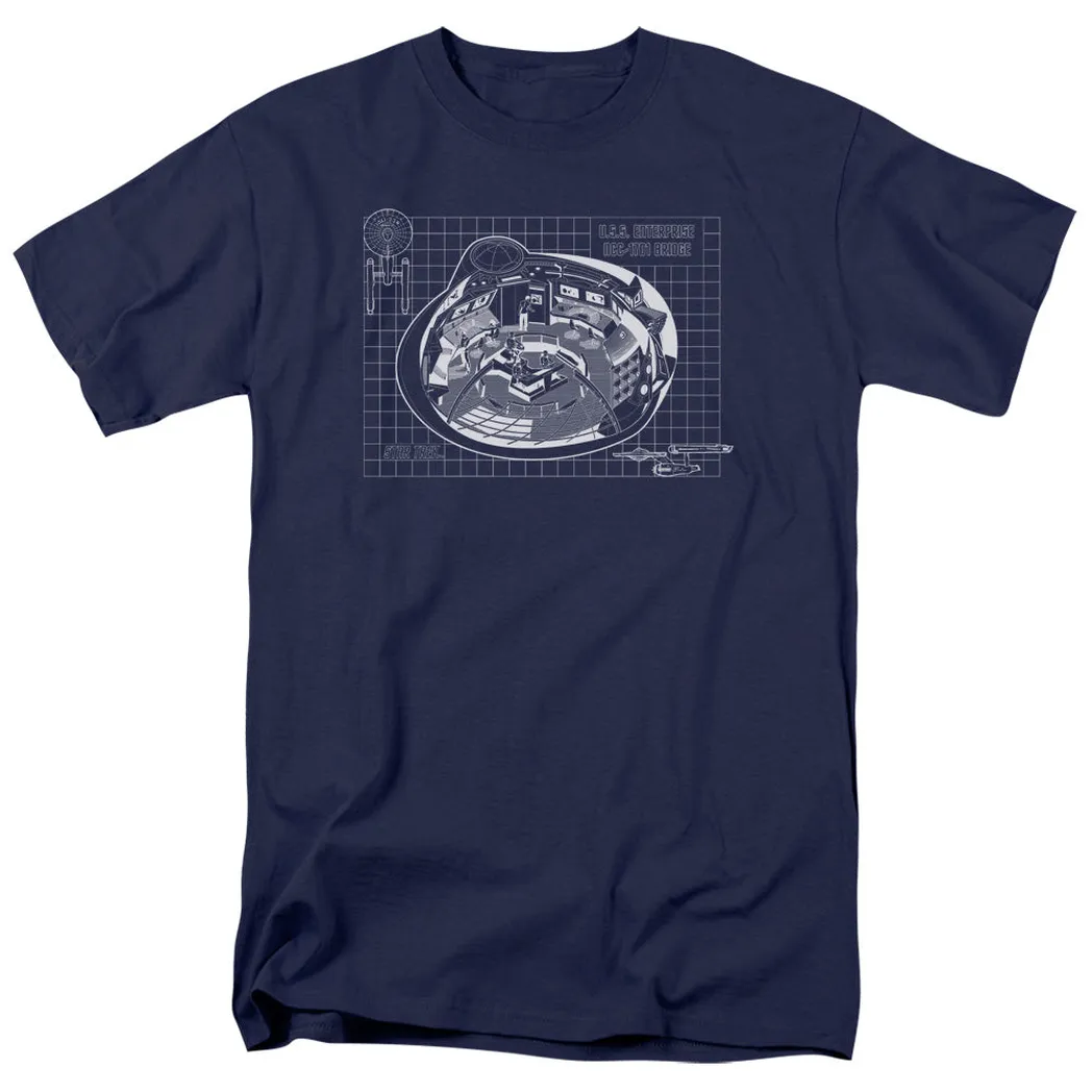 Star Trek Bridge Prints Mens T Shirt Navy