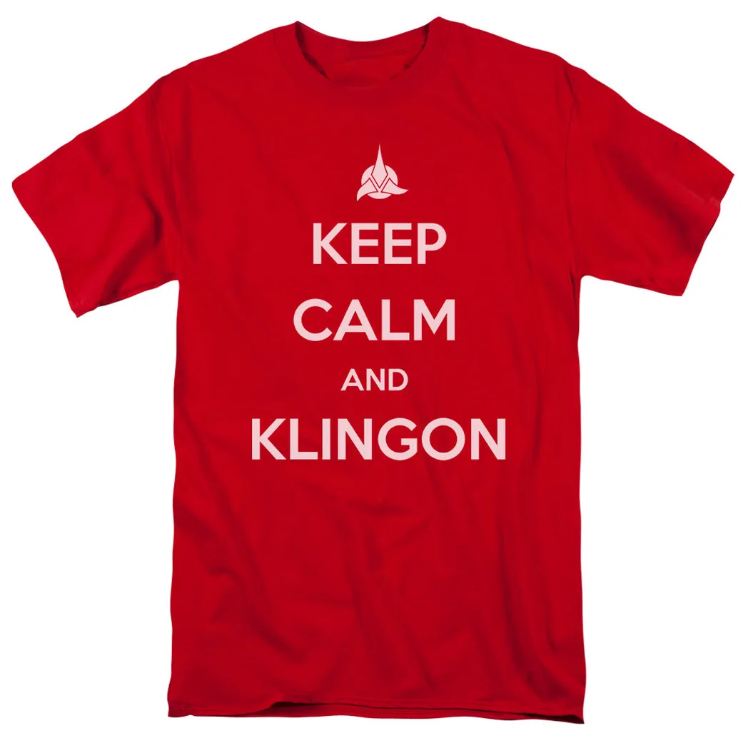 Star Trek Calm Klingon Mens T Shirt Red