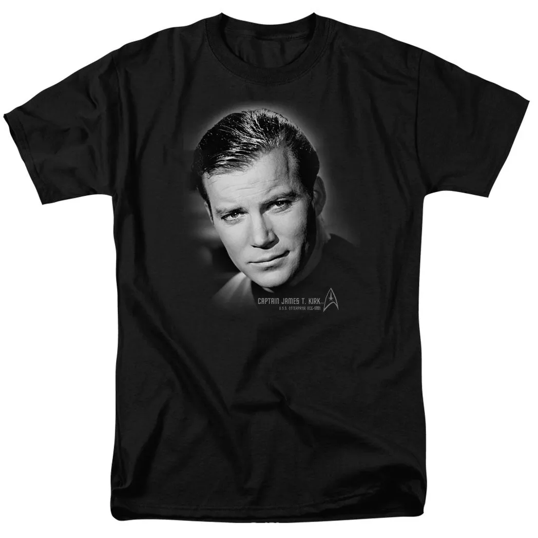 Star Trek Captain Kirk Portrait Mens T Shirt Black