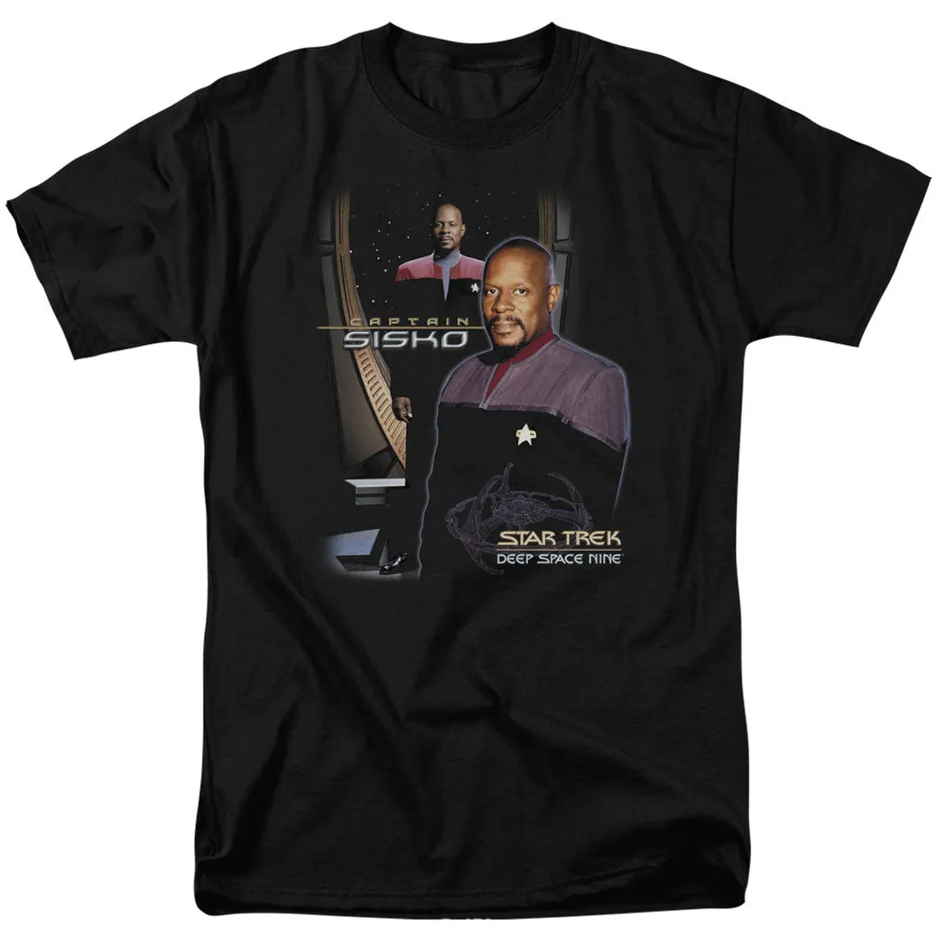 Star Trek Captain Sisko Mens T Shirt Black