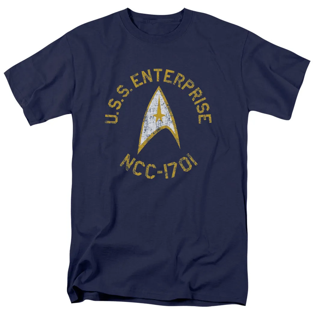 Star Trek Collegiate Mens T Shirt Navy