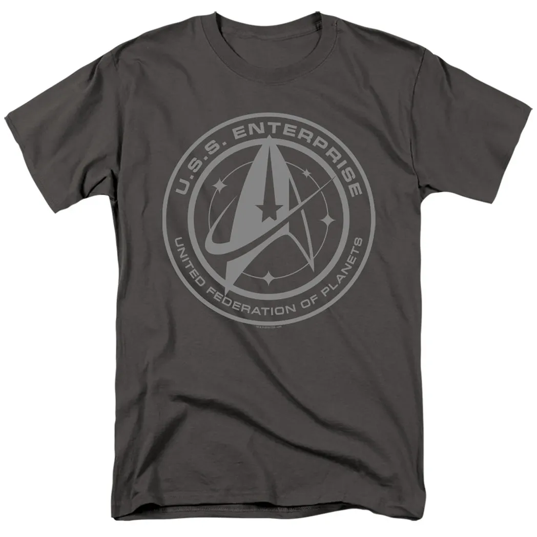 Star Trek Discovery Enterprise CreStar Trek Mens T Shirt Charcoal