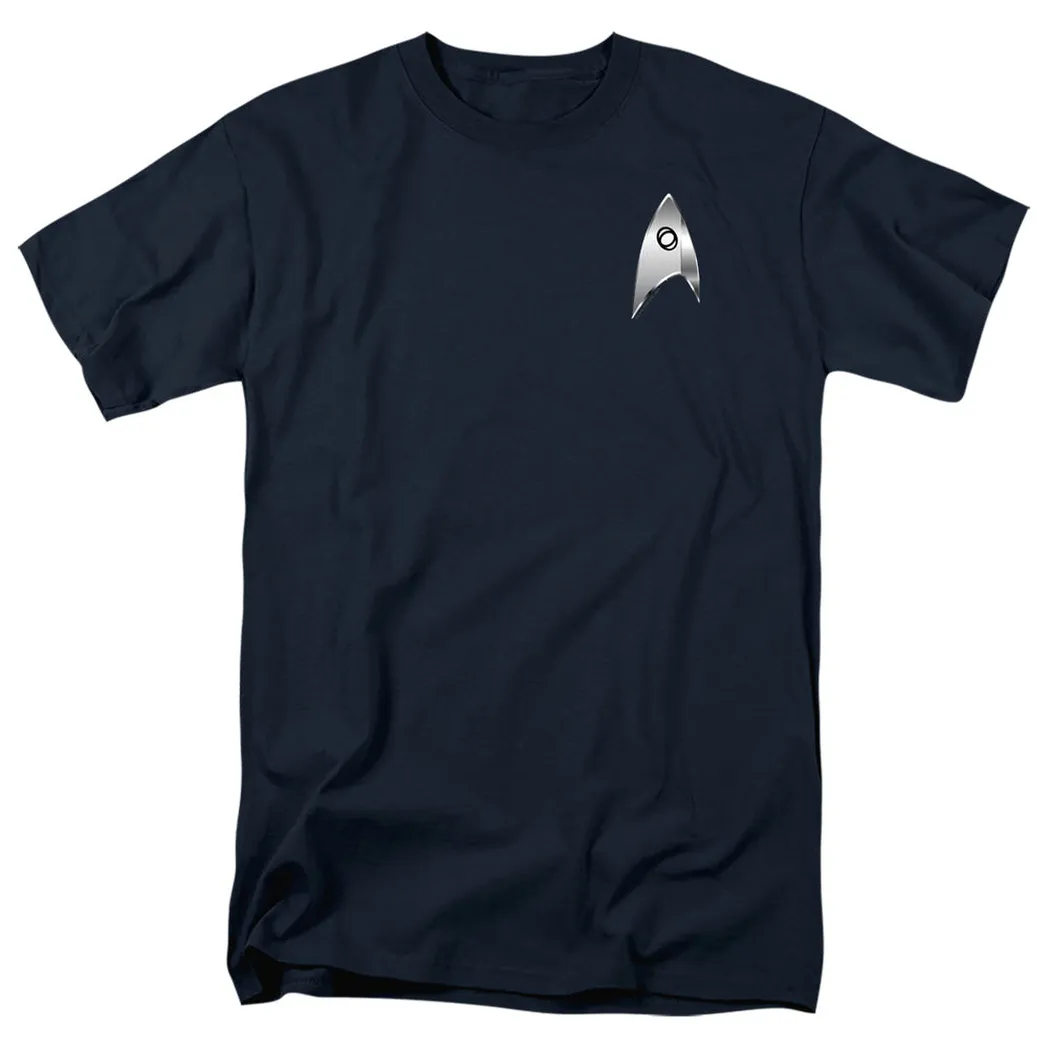 Star Trek Discovery Sciences Badge Mens T Shirt Navy