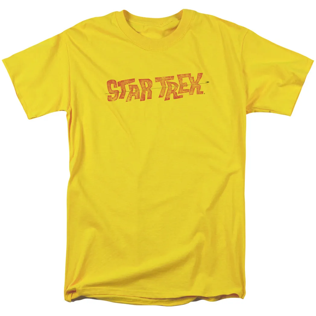 Star Trek DiStar Trekressed Comic Logo Mens T Shirt Yellow