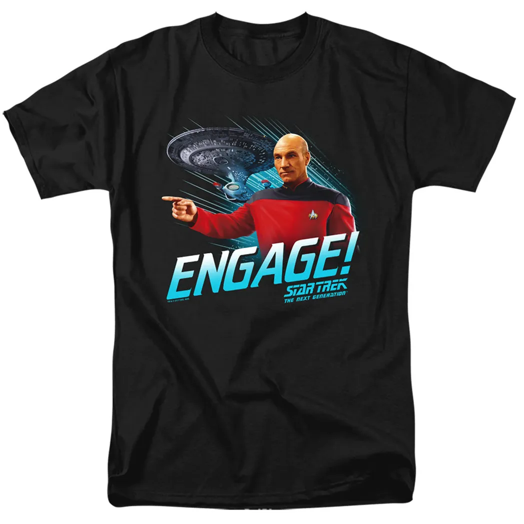 Star Trek Engage Mens T Shirt Black