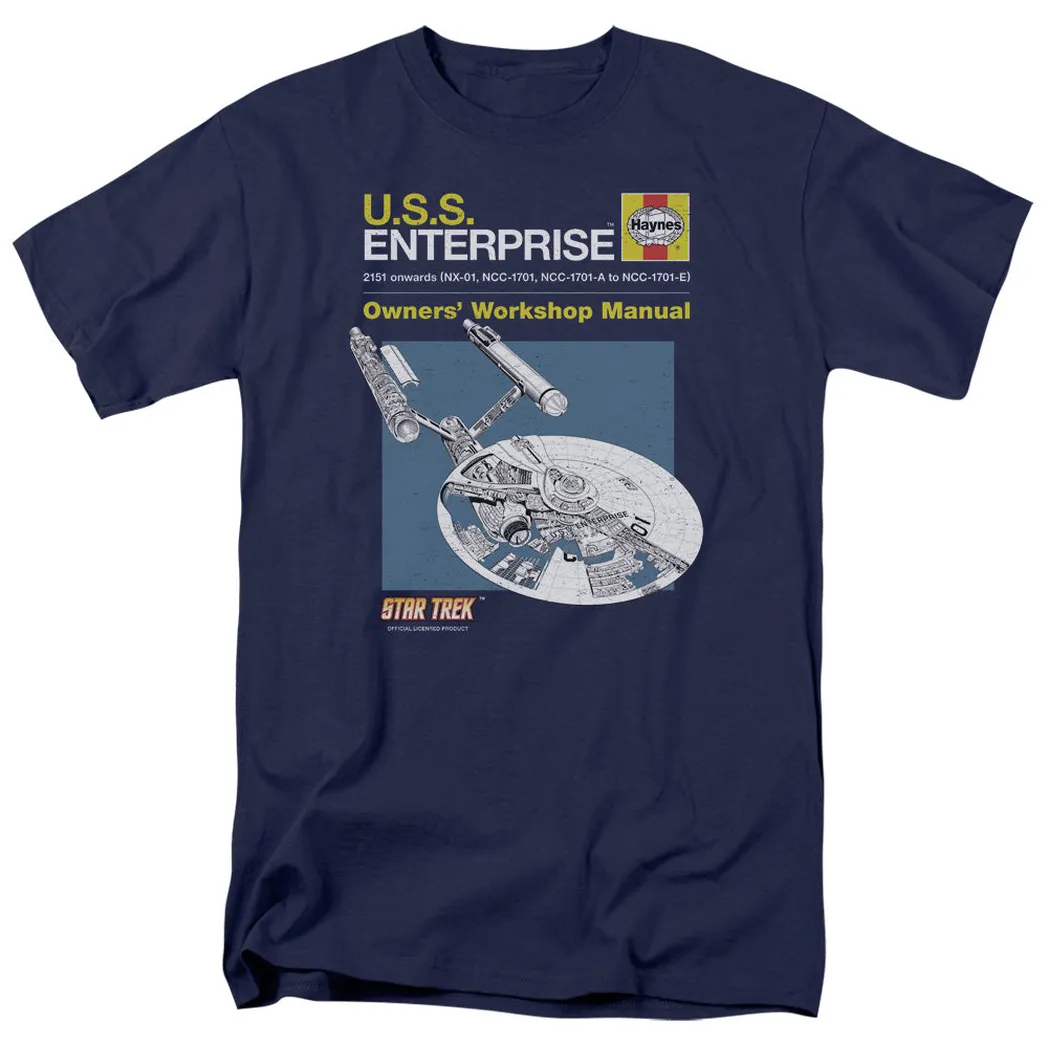 Star Trek Enterprise Manual Mens T Shirt Navy