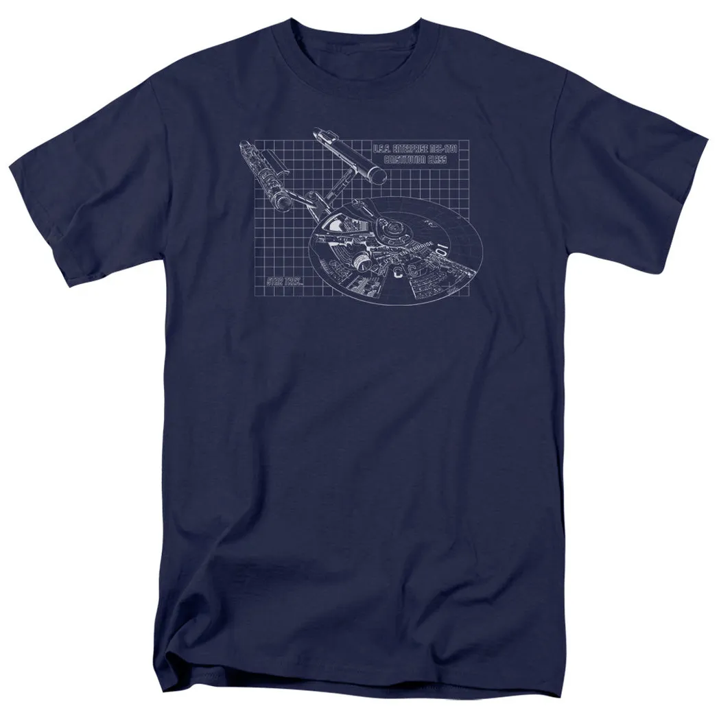 Star Trek Enterprise Prints Mens T Shirt Navy