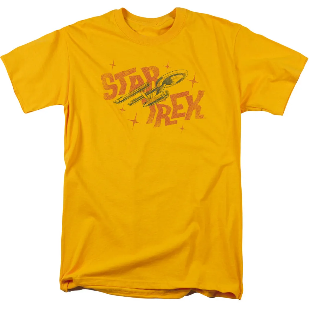 Star Trek Halftone Logo Mens T Shirt Gold