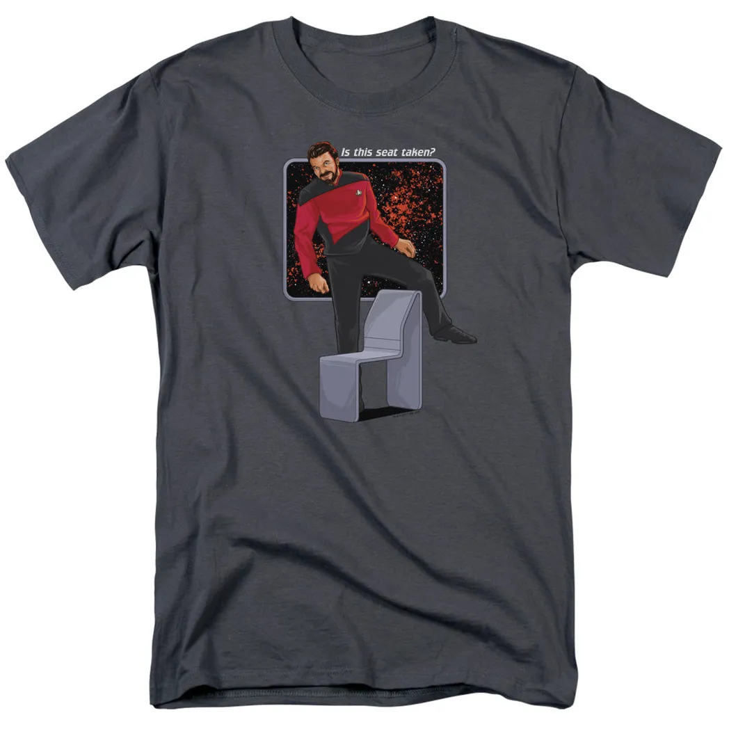 Star Trek is This Seat Taken Mens T Shirt Charcoal