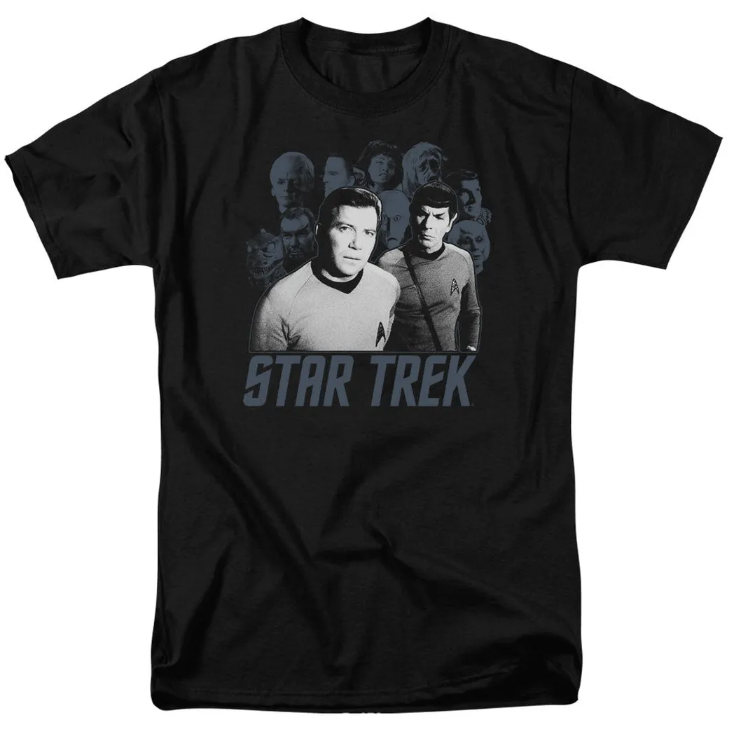 Star Trek Kirk Spock and Company Mens T Shirt Black