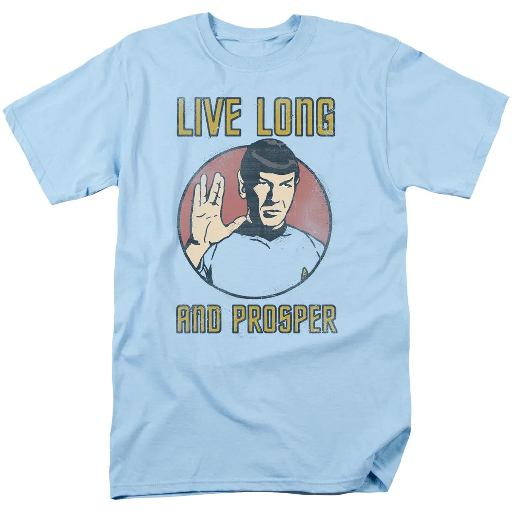 Star Trek Long Life Mens T Shirt Light Blue