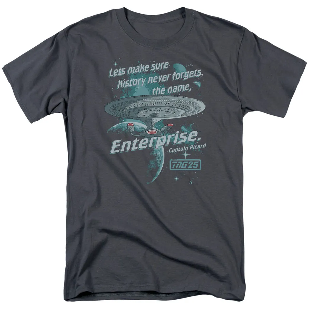 Star Trek Never Forget Mens T Shirt Charcoal