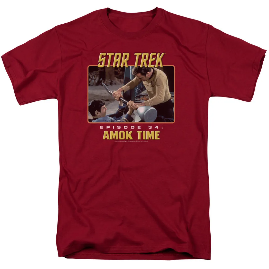 Star Trek Original Amok Time Mens T Shirt Cardinal