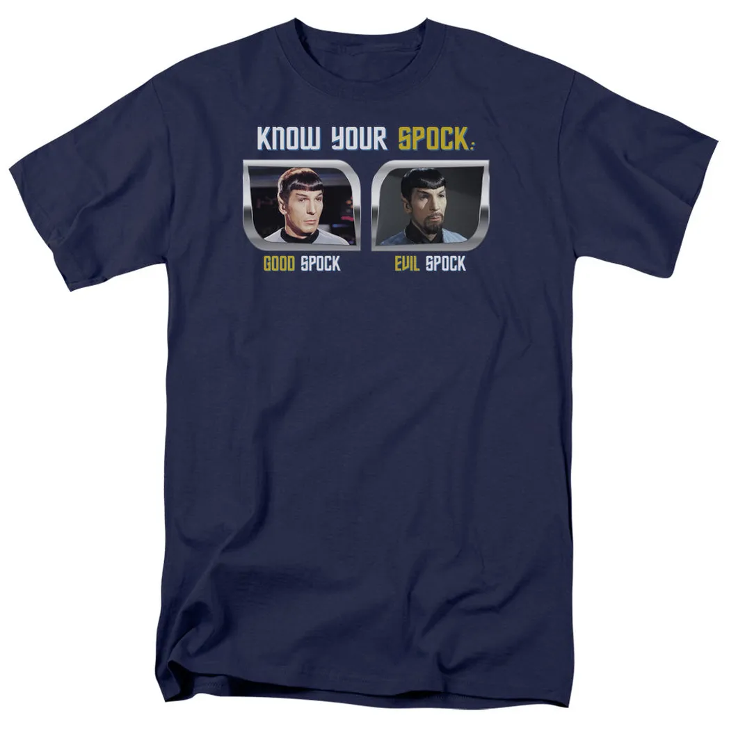 Star Trek Original Know Your Spock Mens T Shirt Navy