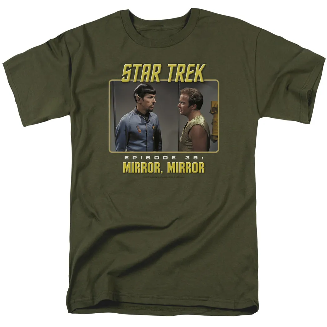 Star Trek Original Mirror Mirror Mens T Shirt Military Green