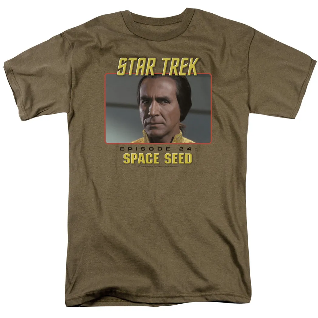 Star Trek Original Space Seed Mens T Shirt Safari Green