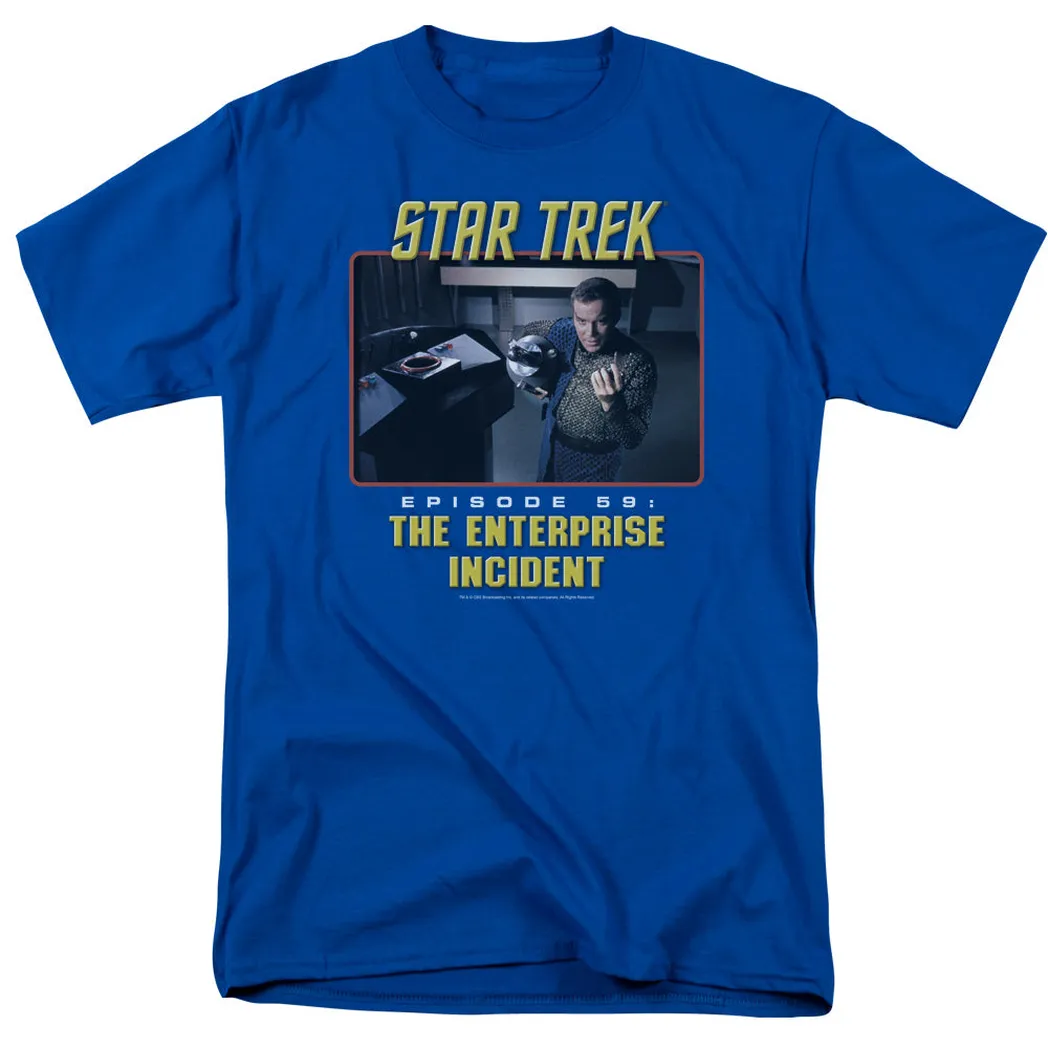 Star Trek Original the Enterprise Incident Mens T Shirt Royal Blue