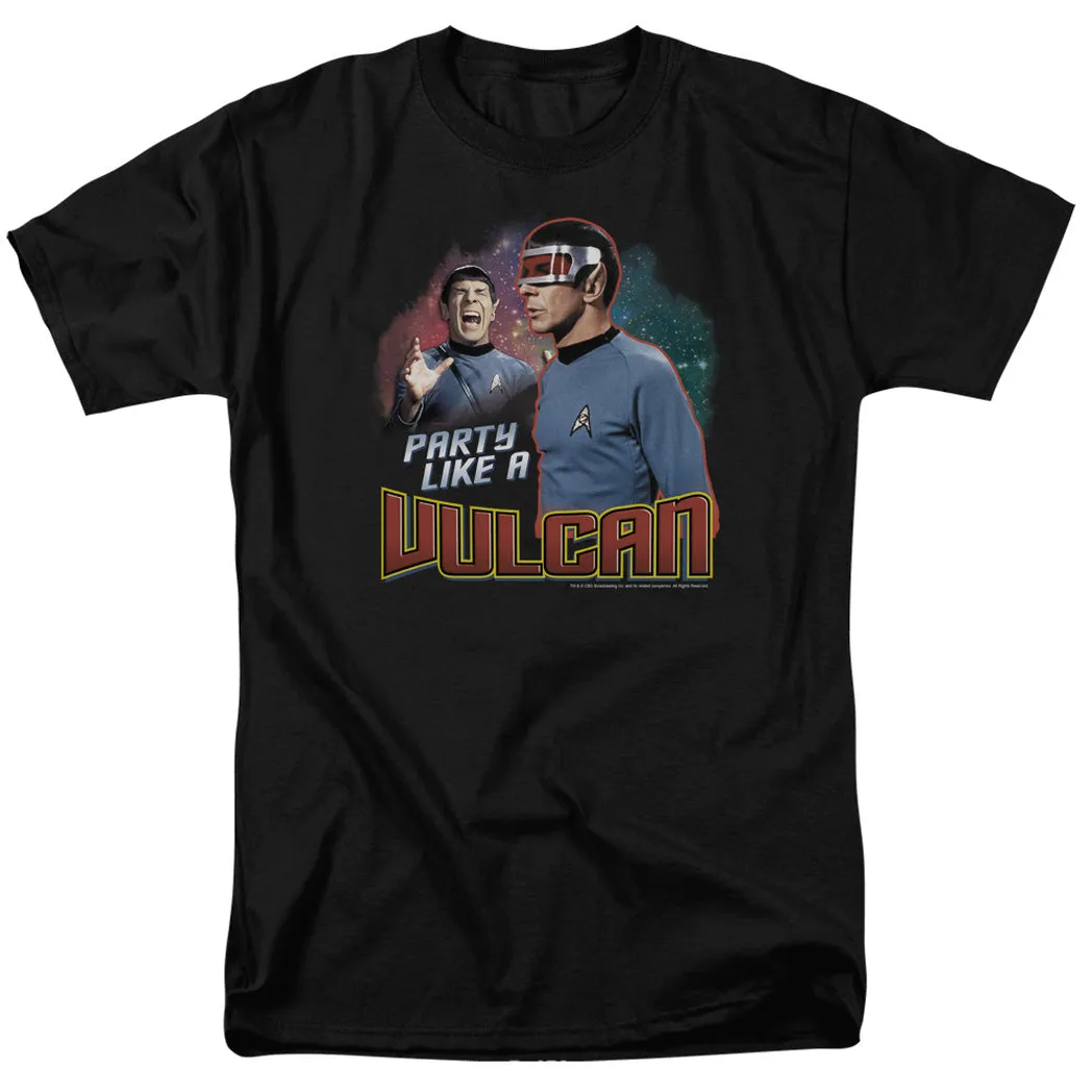 Star Trek Party Like a Vulcan Mens T Shirt Black