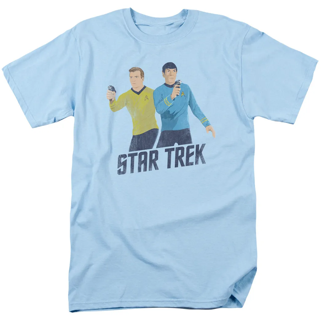 Star Trek Phasers Ready Mens T Shirt Light Blue