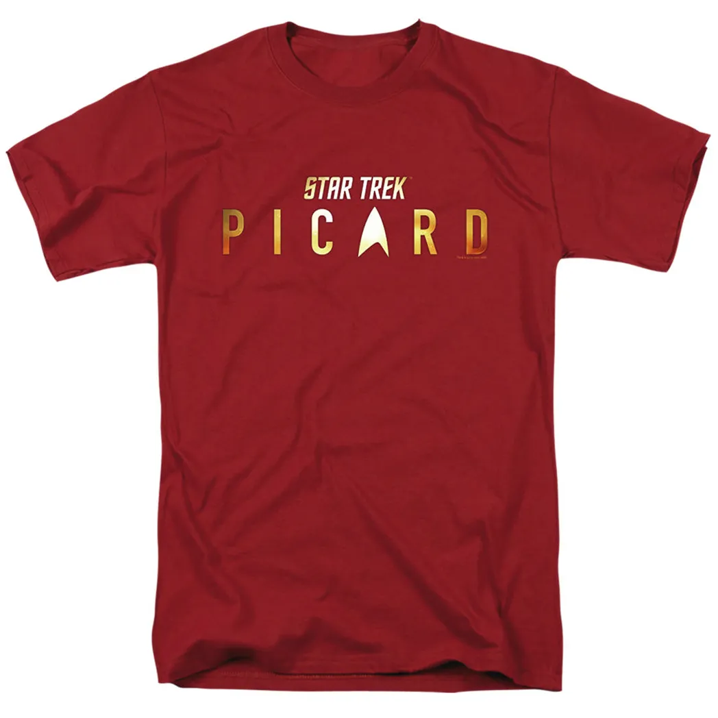 Star Trek Picard Picard Logo Rendered Mens T Shirt Cardinal