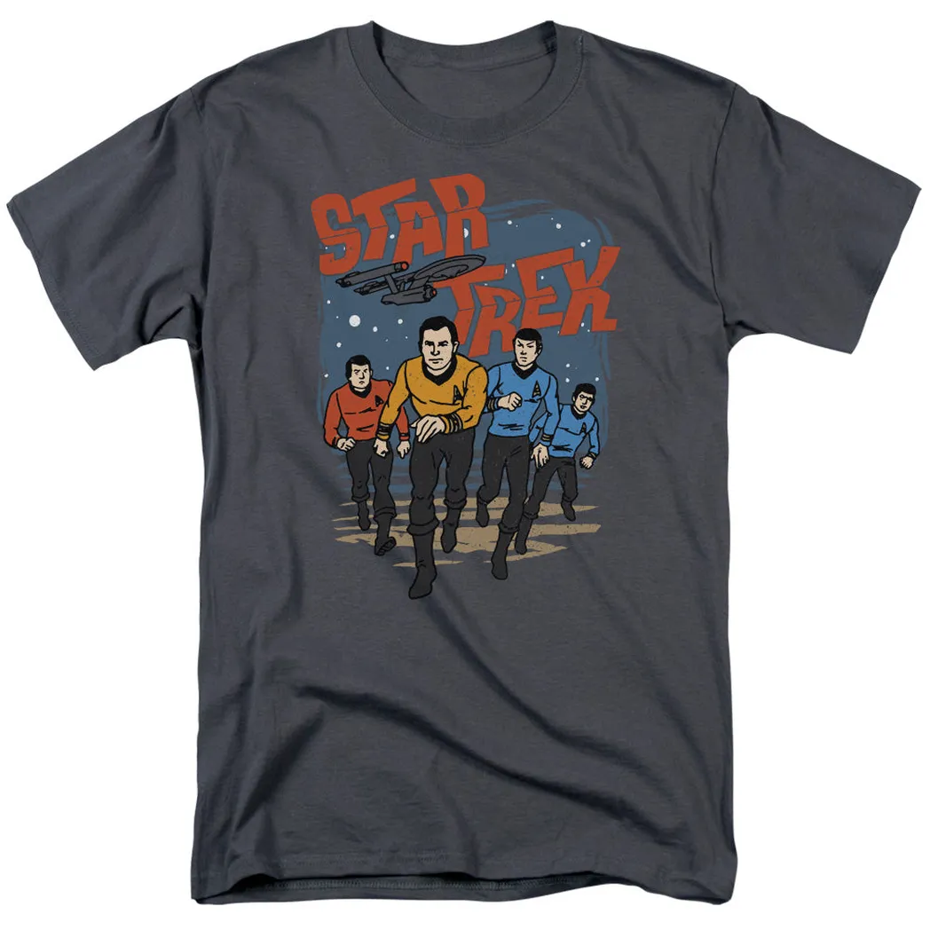 Star Trek Run Forward Mens T Shirt Charcoal