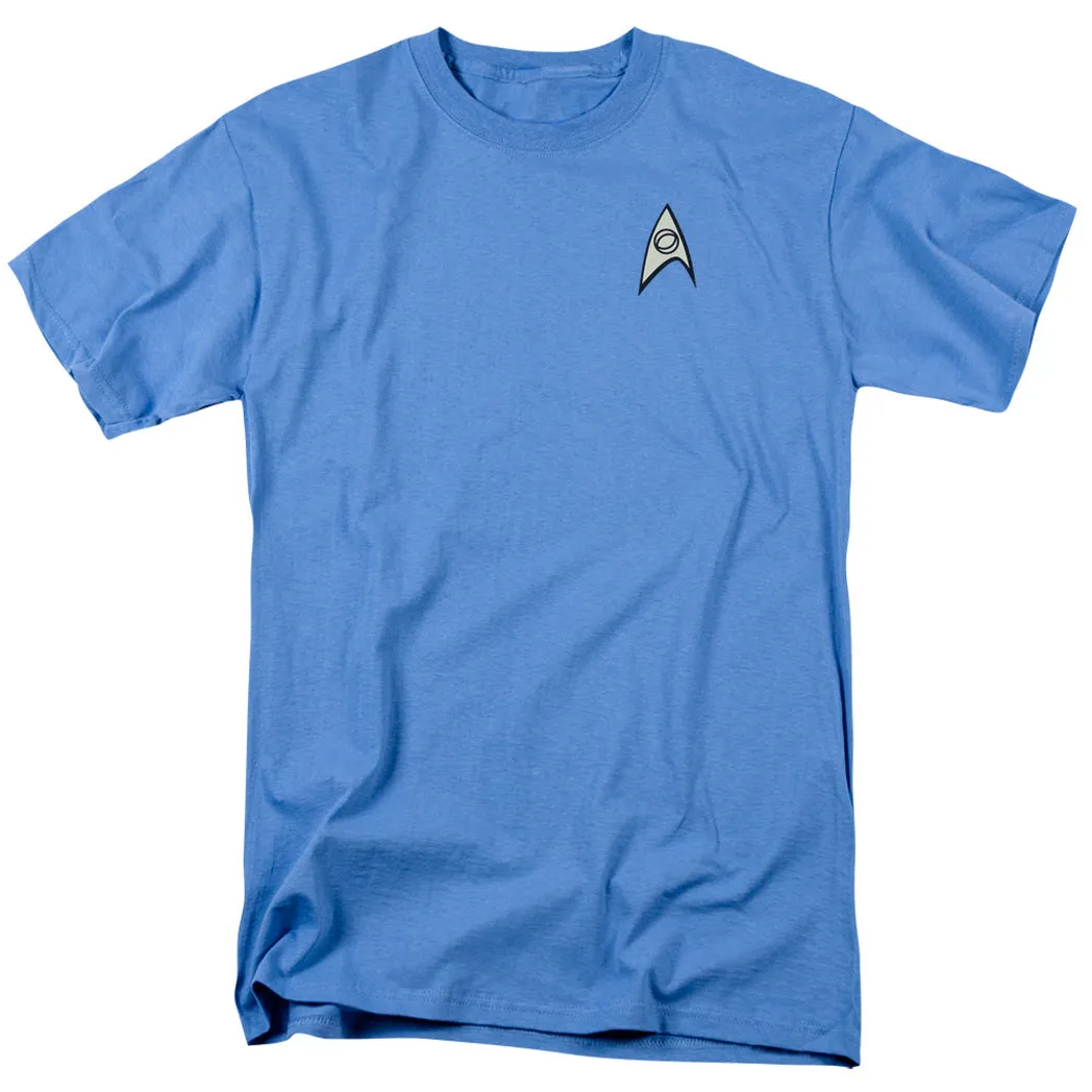 Star Trek Science Uniform Mens T Shirt Carolina Blue