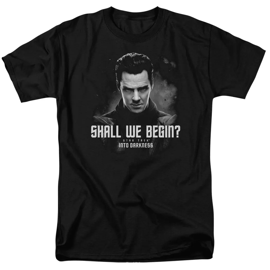 Star Trek Shall We Begin Mens T Shirt Black