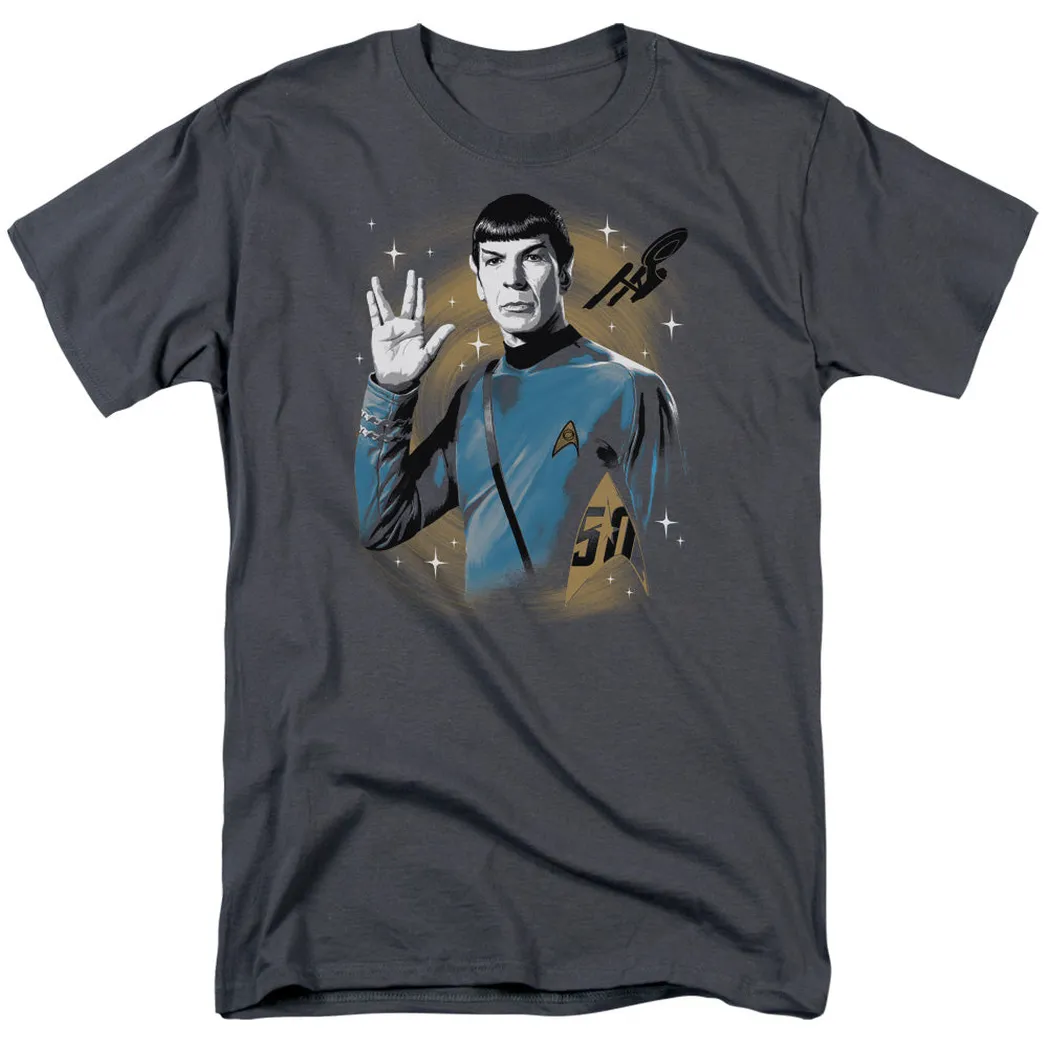 Star Trek Space Prosper Mens T Shirt Charcoal