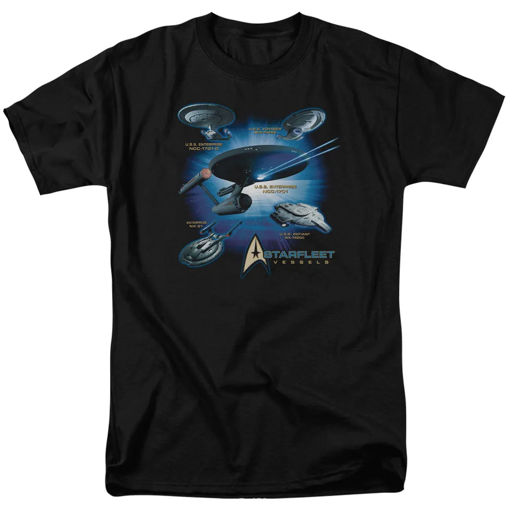 Star Trek Star Trekarfleet Vessels Mens T Shirt Black